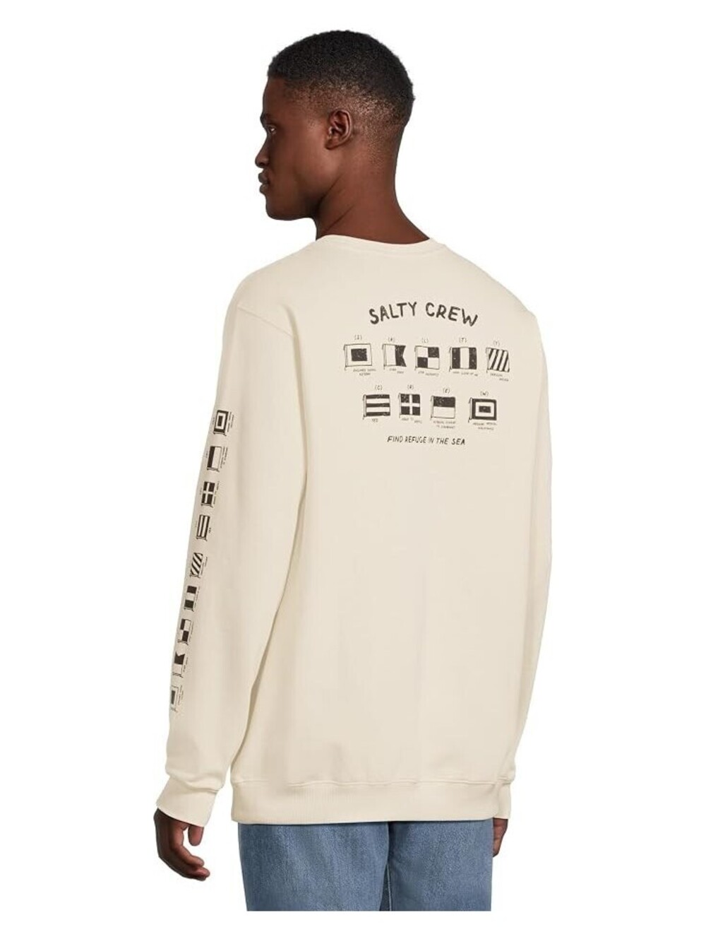 New Salty Crew crewneck sweatshirt Size XXL Cream White 2XL Soft Fleece $64 MSRP
